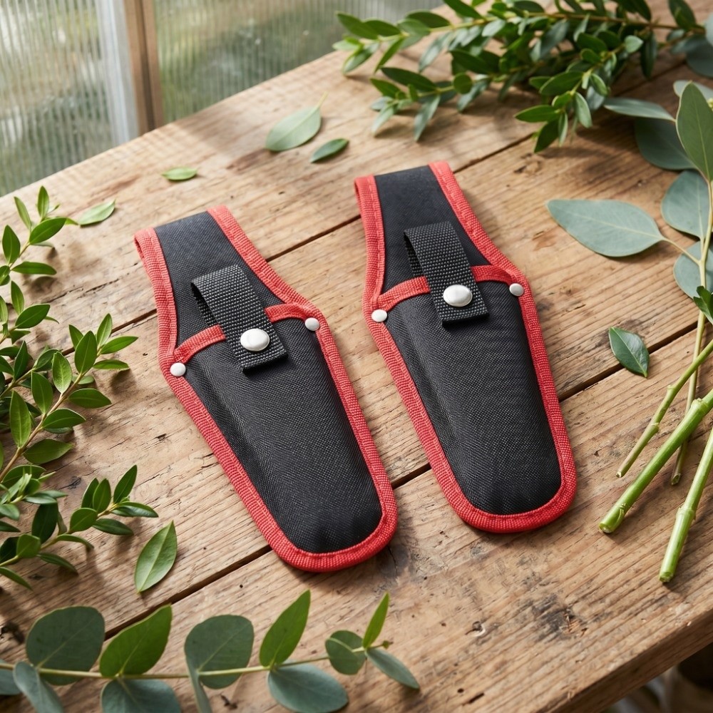 Gardening Tools China - 2 個の耐久性のあるキャンバス剪定鋏ポーチポータブルバックル付きはさみホルダー赤軽量ガーデンツールシース園芸作業用