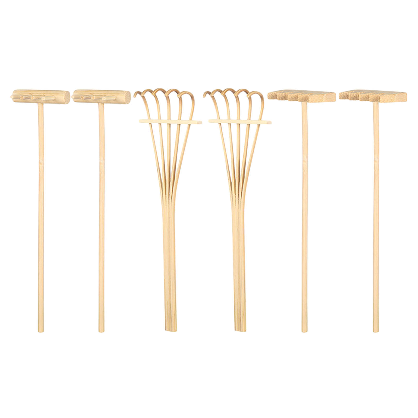 Gardening Tools And Accessories - 6個入りミニ砂すくいセット 竹製デスクトップ砂場アクセサリー クリエイティブな砂絵用禅ガーデンツール リラクゼーション用