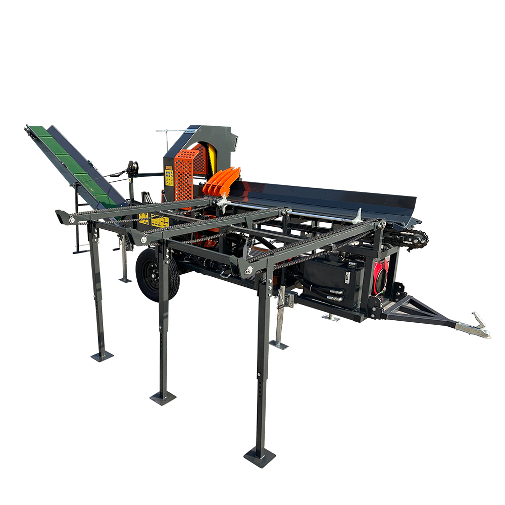 Gardening Tools Video - 30トンヘビーデューティー薪割り機、大型ライブデッキ付き薪切断・分割機