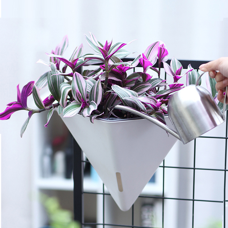 Vertical Wall Planter - ファッション三角形壁掛け植木鉢、自動給水式吊り下げプランター、植物用、怠け者向け植木鉢、オフィス、家庭、庭園用品