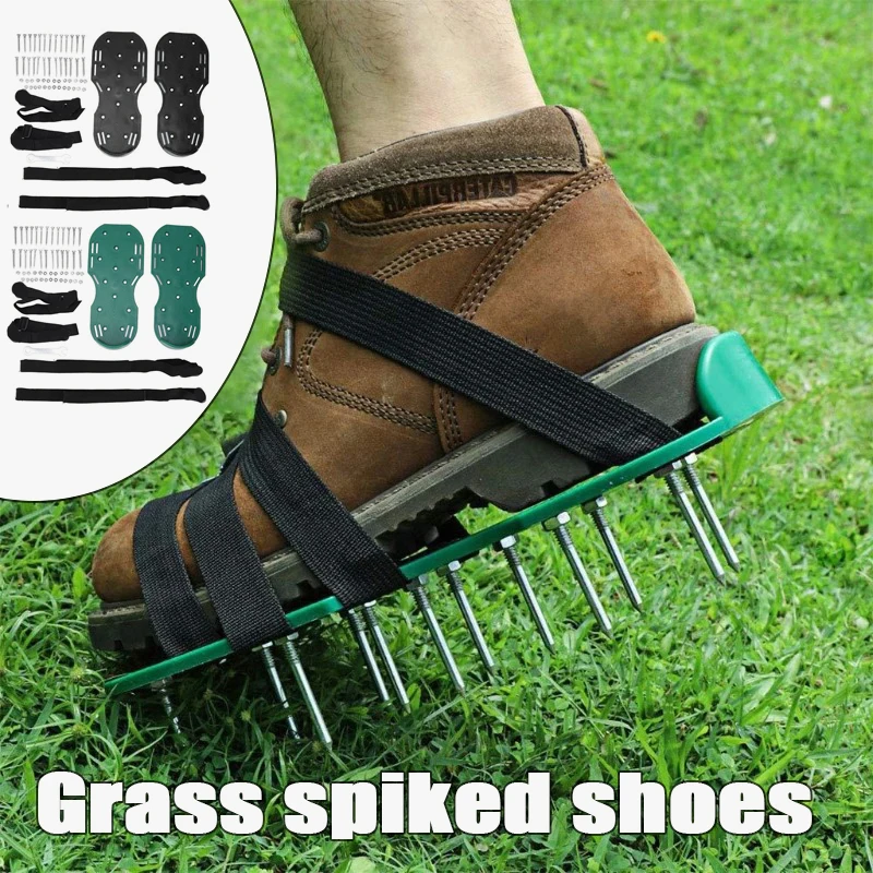 Gardening Tools Revit - 1ペアの芝生エアレーターサンダル、芝生用スパイクガーデニングシューズ、歩行用スカリファイア、ネイルカルチベーター、芝生活性化用ヤードツール