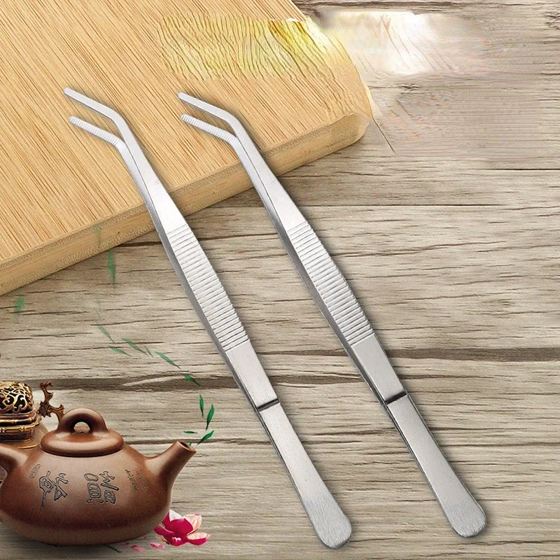 Gardening Tools Long - ステンレス鋼の食品ピンセット,バーベキュークリップ,シルバー,ロング食品,庭,キッチン