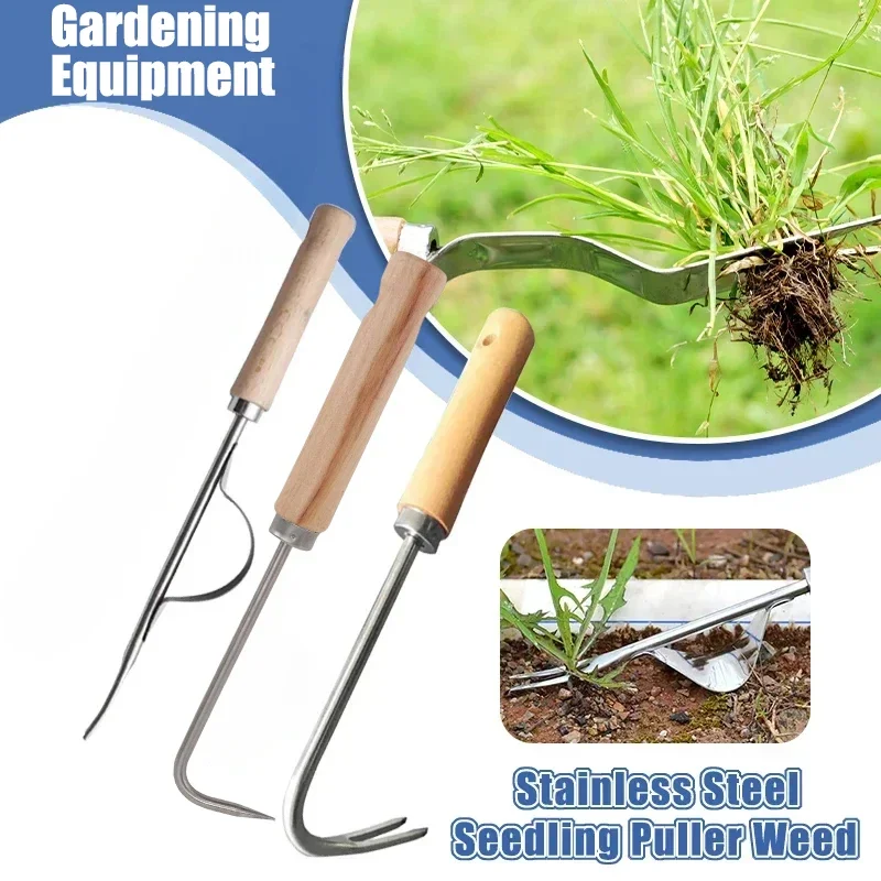 Gardening Tools To Remove Weeds - ステンレス鋼ガーデニングピンダー手動取り外しポータブルツール、家庭用ルートプラー、ルーズソイルピンディングツール
