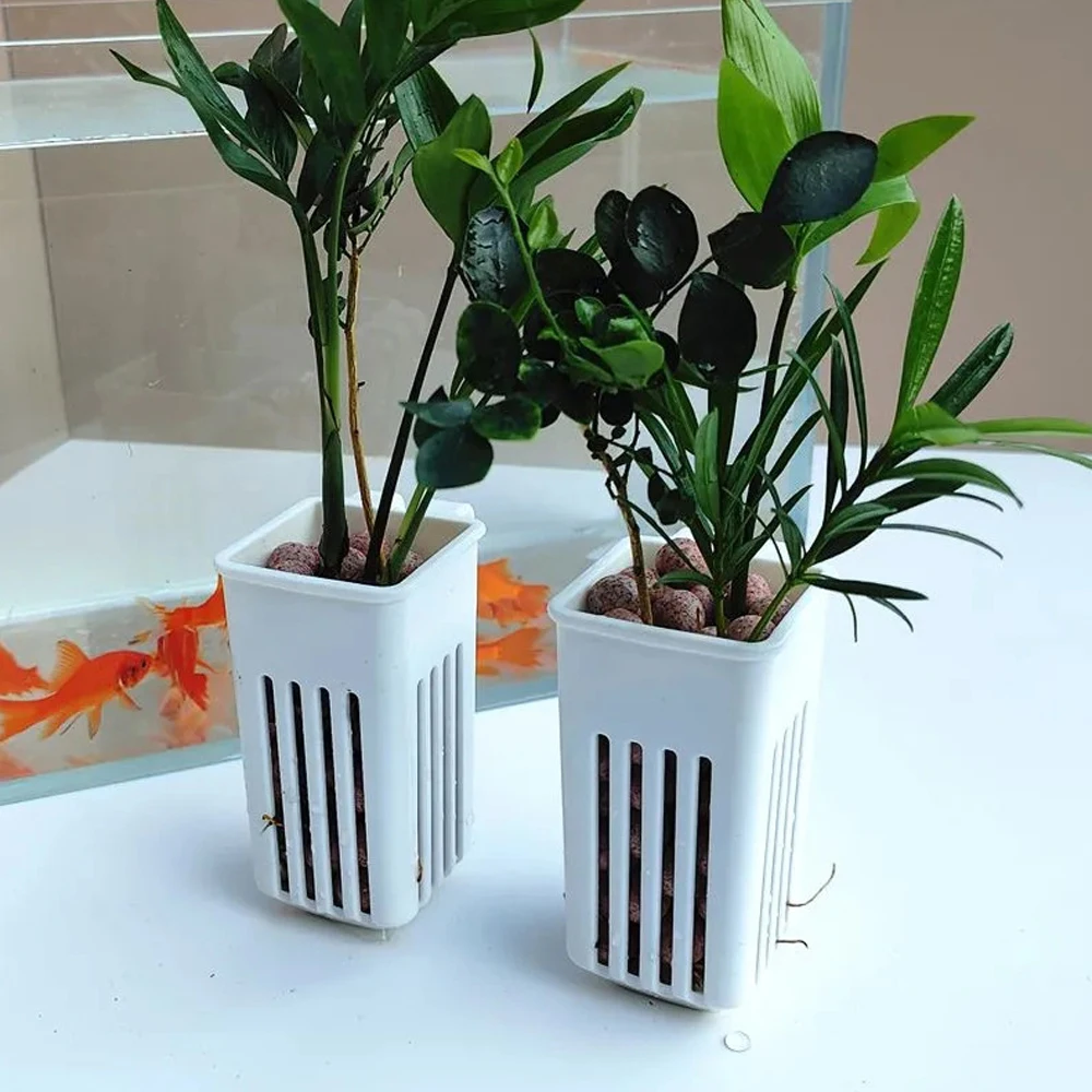 Hanging Planter Basket - 1 PC 水族館水耕プランター壁掛け簡単インストール水槽装飾ハンギングバスケット付き緑と美的ディスプレイ用