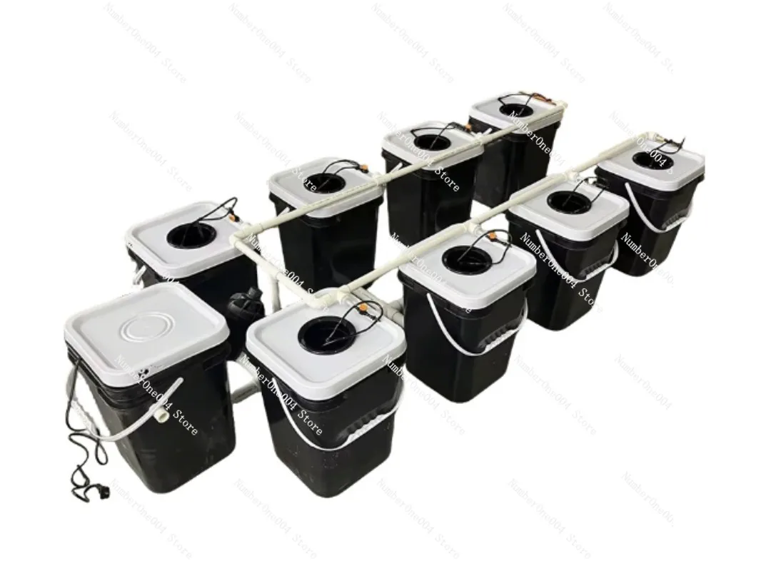 Hydroponic System - RDWC家庭用バルコニー水耕栽培キット、4+1 & 8+1バケット土を使わない植え付けシステム（拡張可能なバレル設計）