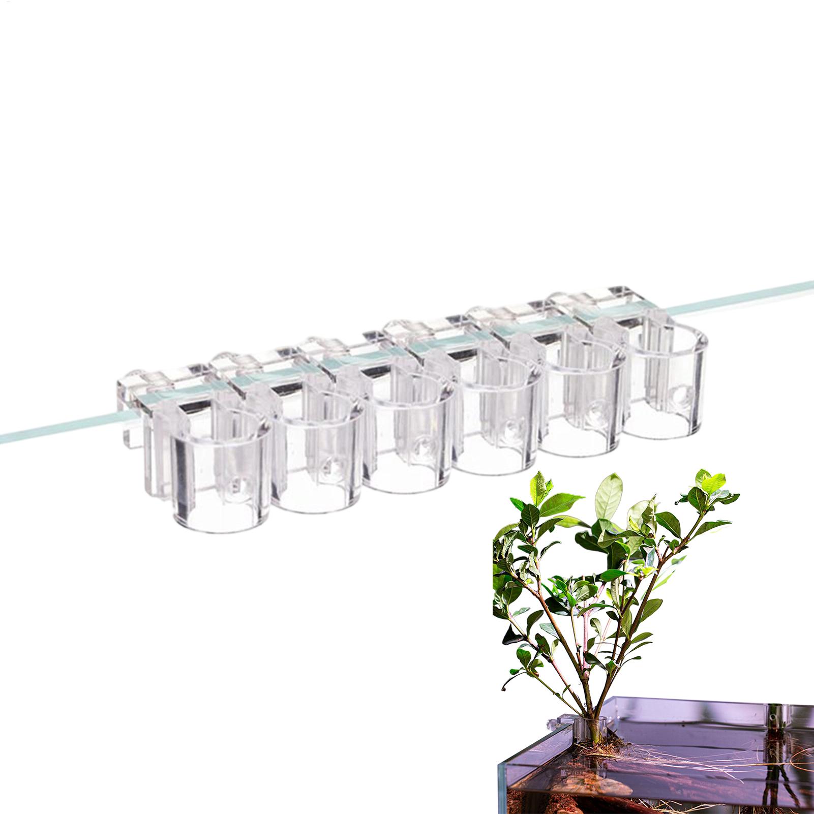 Hanging Planter Basket - 水槽植物バスケット透明水槽吊り下げ装飾ポット水生植物ホルダー水生植物カップ水槽プランター