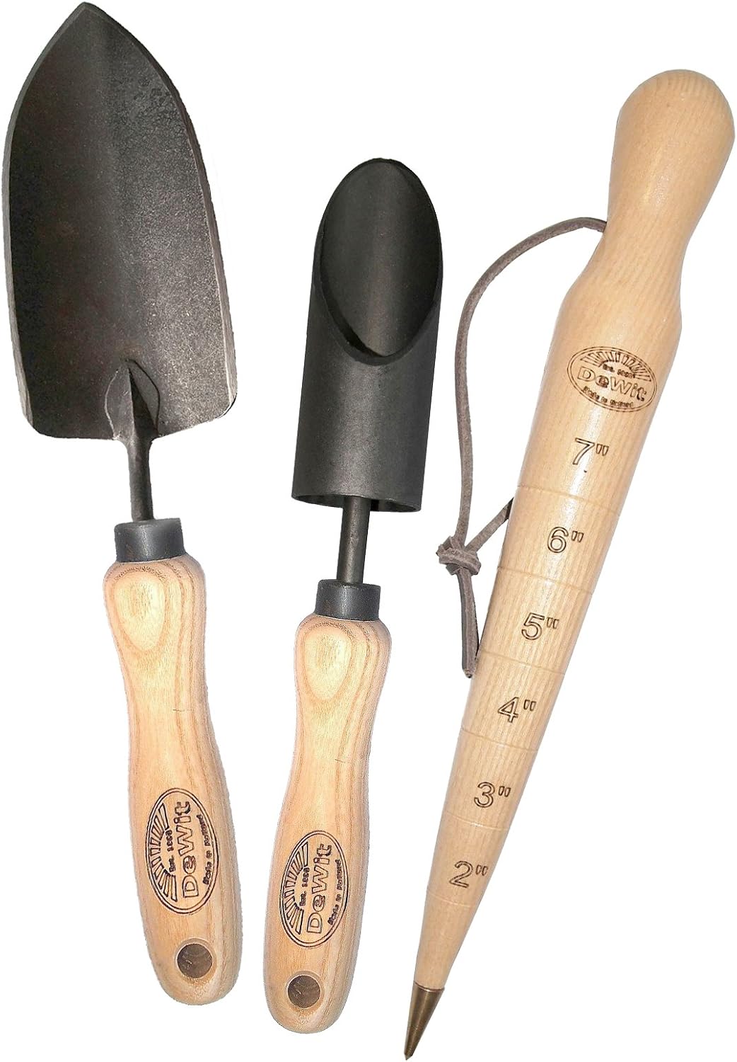 Gardening Tools Gift Set - 3点セット球根植え付けギフトセット – アマリリス球根植え付け器、木製ドリッパー、小型鍛造スコップを含むプレミアムガーデンハンドツール