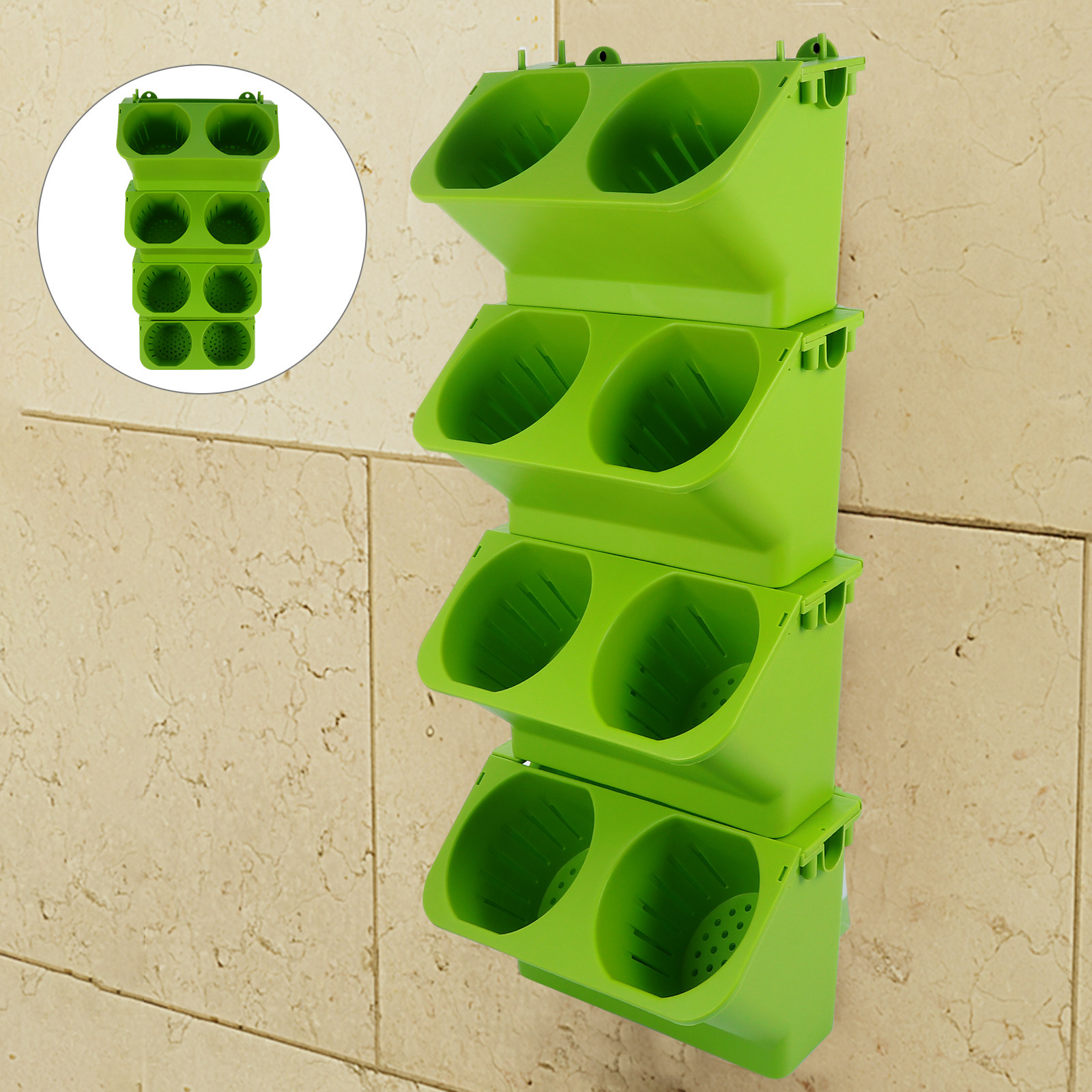 4個セット 垂直壁掛けプランターセット 自動給水 2ポケット - Vertical Wall Planter のレビューと価格