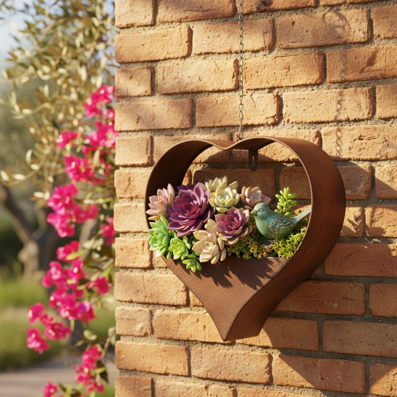ハート型の金属製プランター、壁掛け式鉄製フラワーポット、素朴 - Hanging Planter Basket のレビューと価格