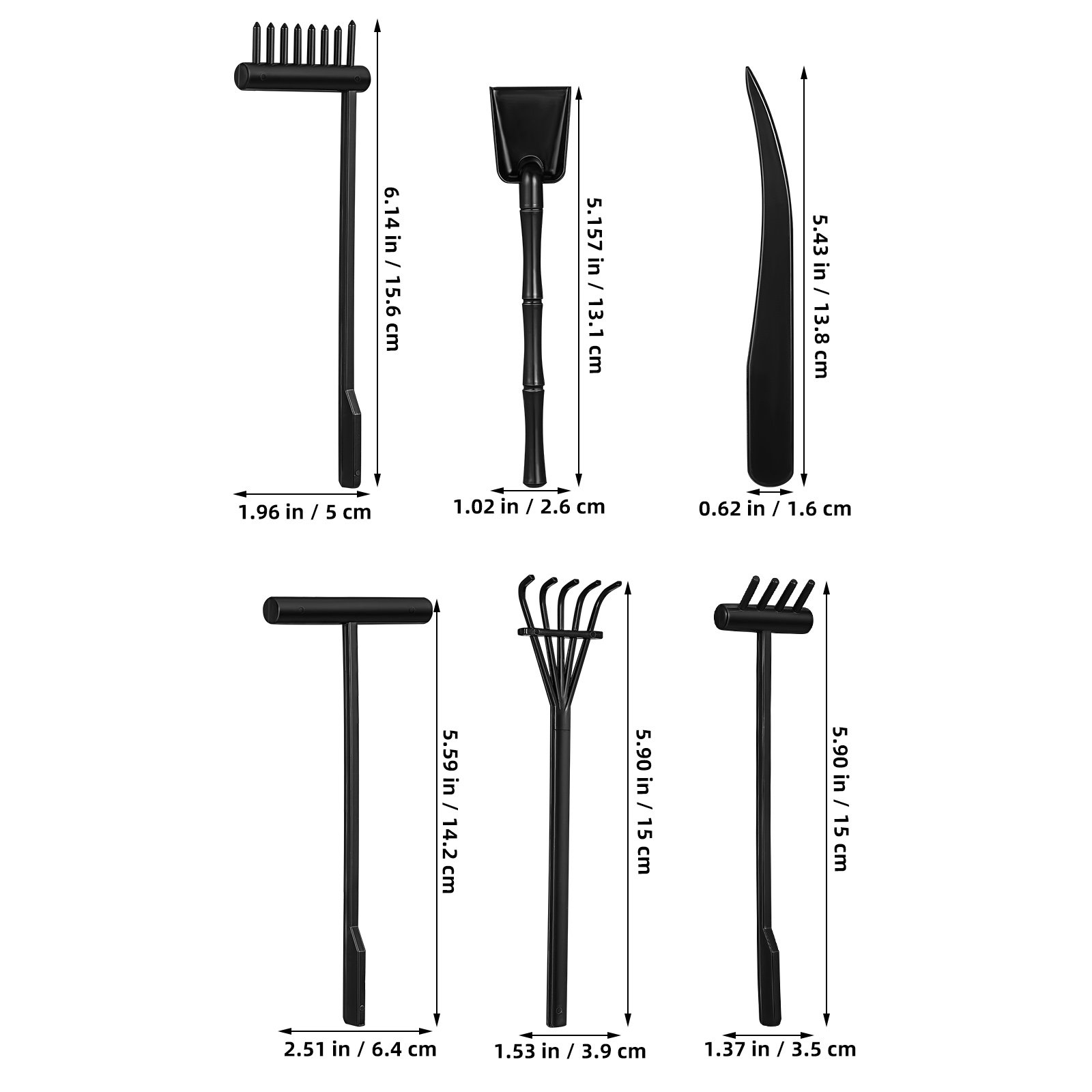 6個入りミニ禅ガーデン砂用熊手ツール プラスチック製砂平滑化 - Gardening Tools And Accessories のレビューと価格