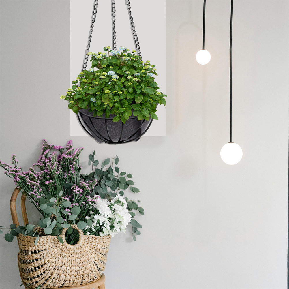 再利用可能な布製プランターバスケットライナー 12インチ フ - Hanging Planter Basket のレビューと価格