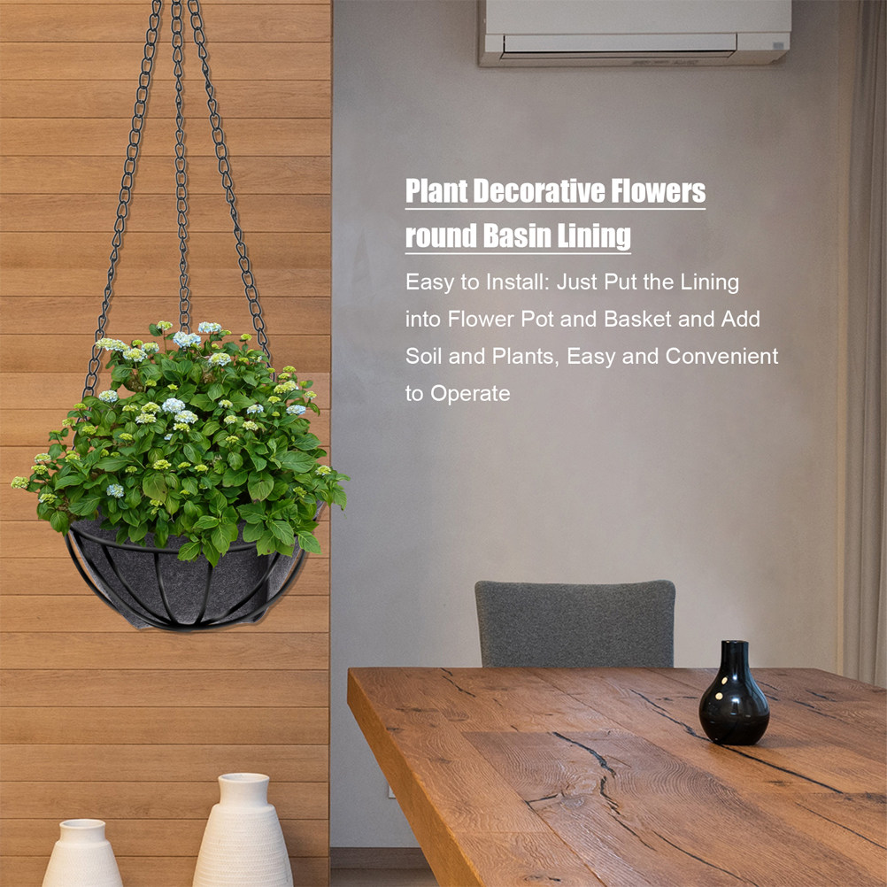 再利用可能な布製プランターバスケットライナー 12インチ フ - Hanging Planter Basket のレビューと価格