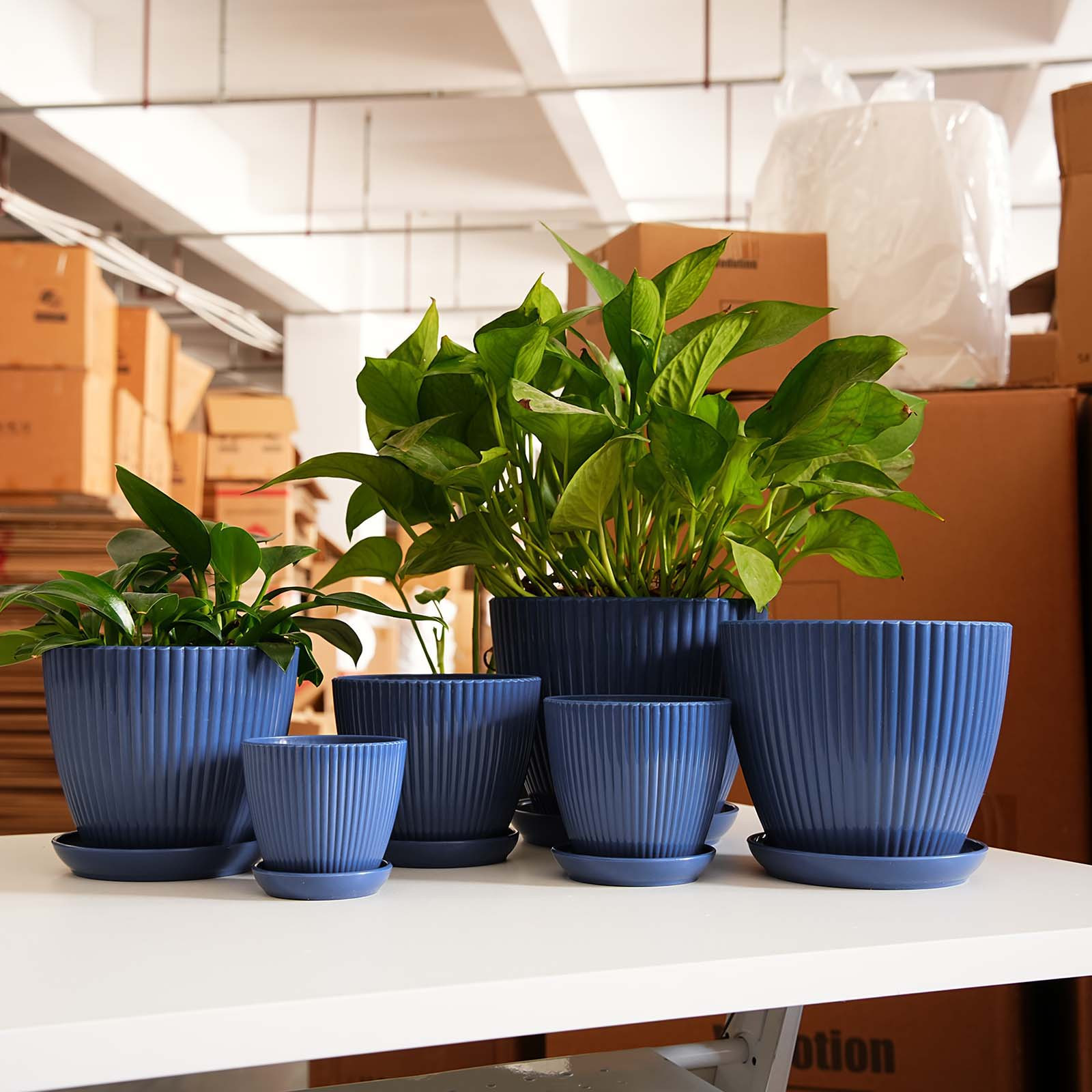 縦縞模様の厚みのある植木鉢、非セラミックプラスチック製の花鉢 - Vertical Wall Planter のレビューと価格