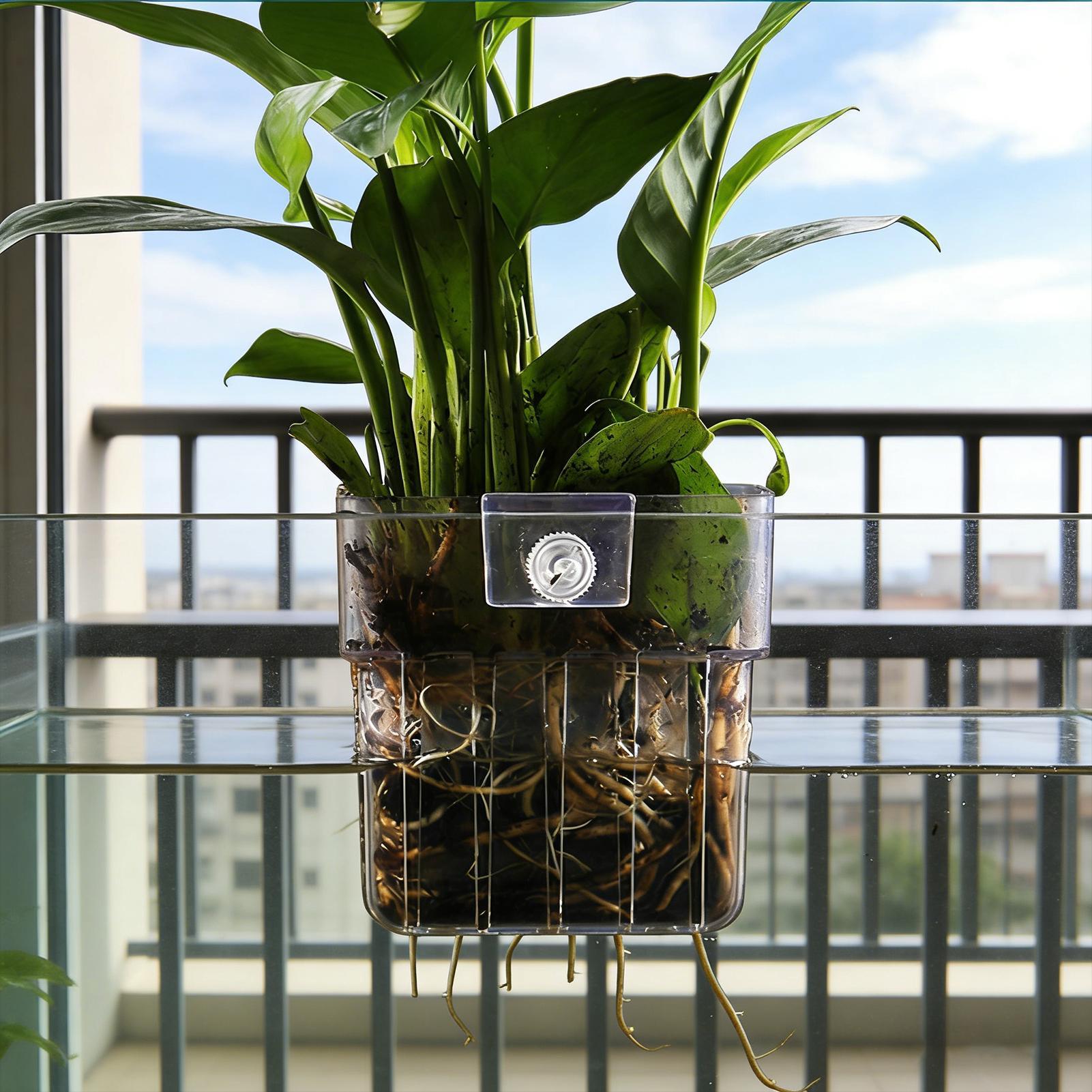 水槽植物バスケット透明水槽吊り下げ装飾ポット水生植物ホルダー - Hanging Planter Basket のレビューと価格