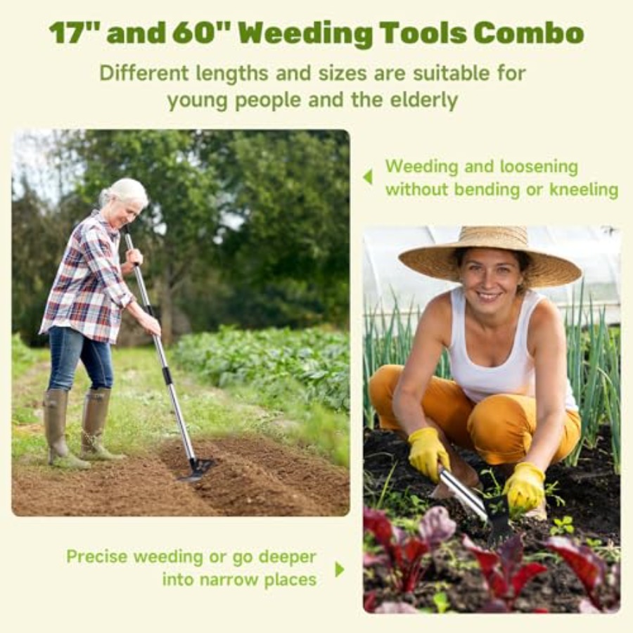 60インチの長柄除草ツールと17インチの除草ツールガーデニン - Gardening Tools Long のレビューと価格