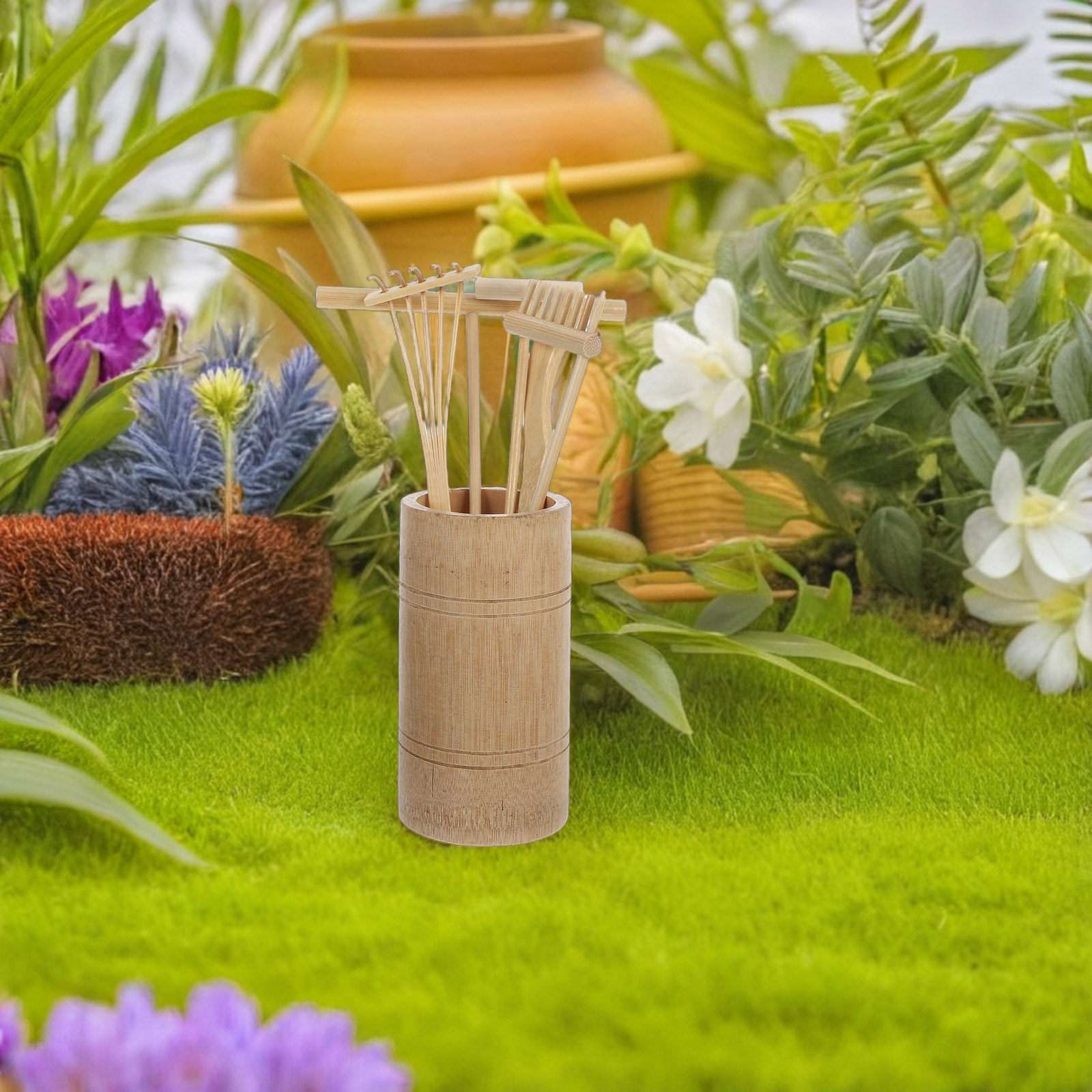 1セット 禅サンドガーデン レーキキット 竹製ミニツール デ - Gardening Tools And Accessories のレビューと価格