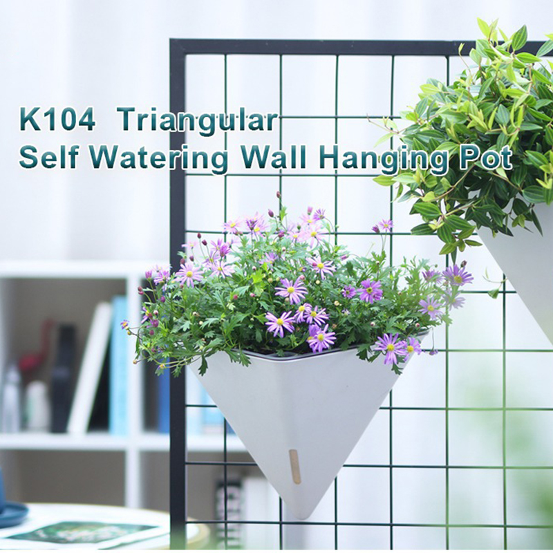 ファッション三角形壁掛け植木鉢、自動給水式吊り下げプランター - Vertical Wall Planter のレビューと価格