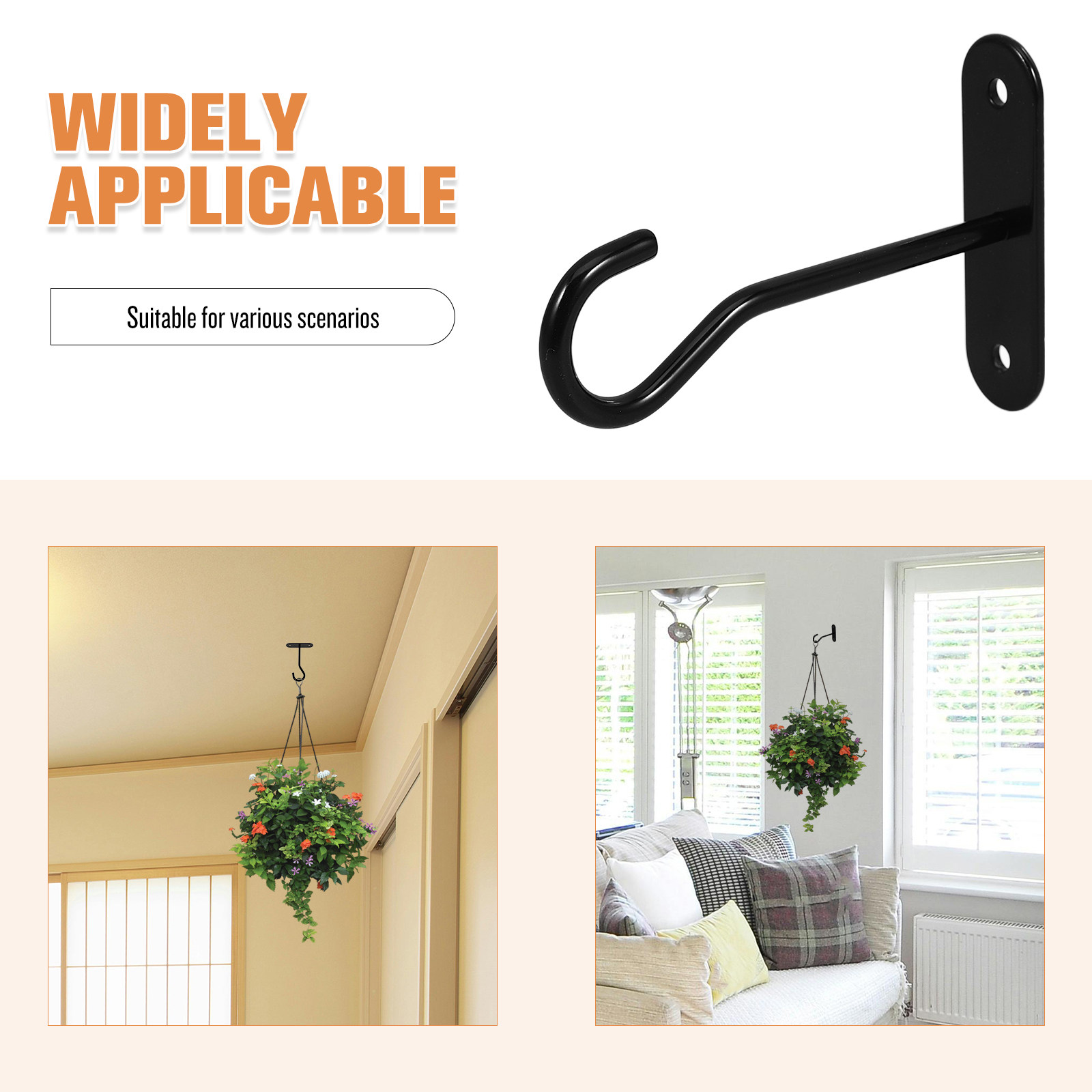 2セットの天井用フック、植物を吊るすための屋内外用プラントホ - Hanging Planter Basket のレビューと価格