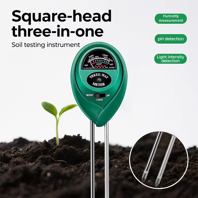 3-in-1土壌テスター（水分、PH、光測定器）– バッテリ - Moisture Meter Plant のレビューと価格
