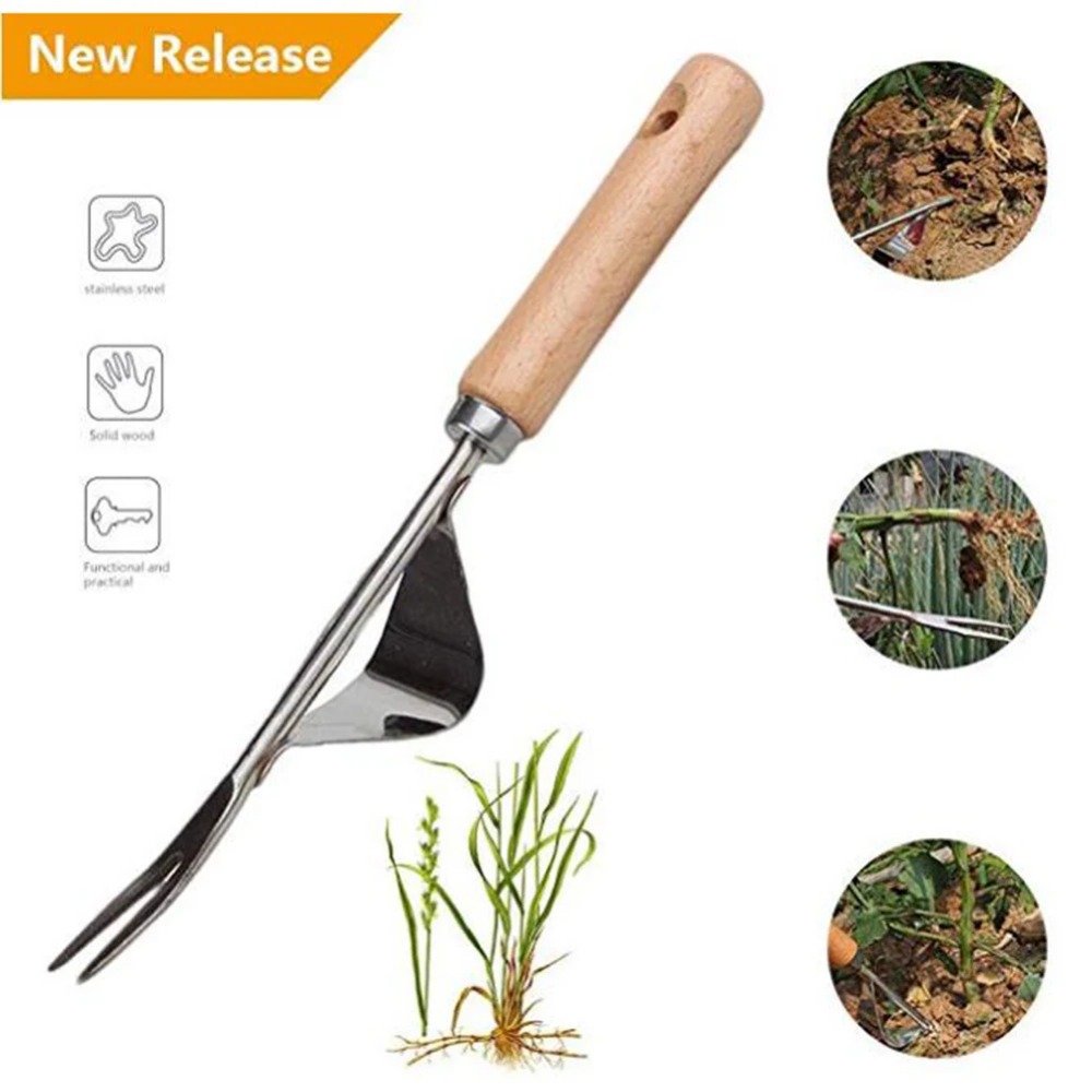 木製ハンドル付きステンレス製ガーデンピンセット,取り外し,カ - Gardening Tools To Remove Weeds のレビューと価格