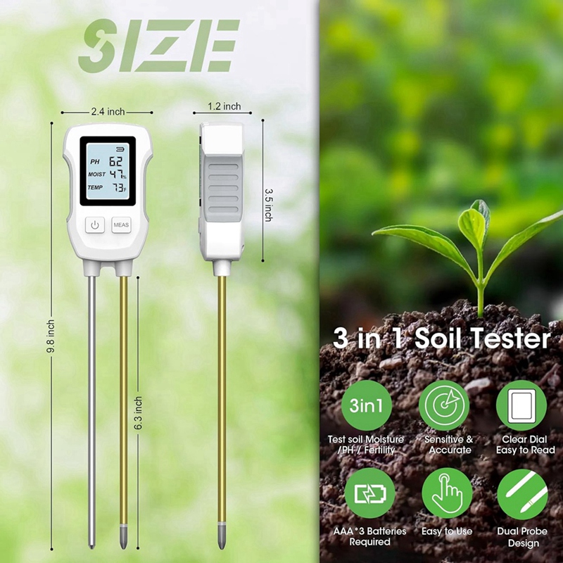 3 in 1土壌水分計、温度/土壌水分/PHメーター付きデジ - Moisture Meter Plant のレビューと価格