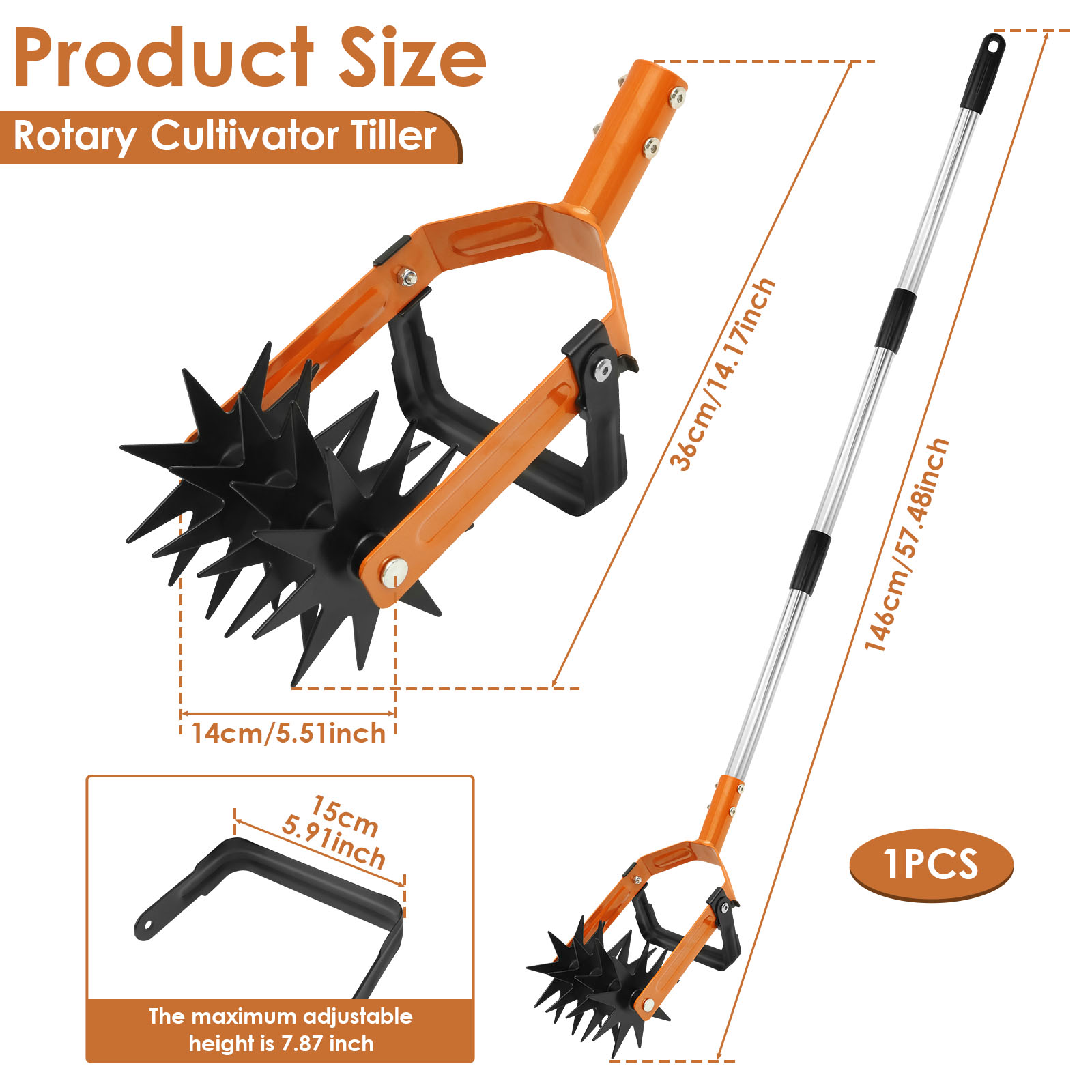 新しい 2-in-1 耕うんツールステンレス鋼ハンドルロータ - Gardening Tools Long のレビューと価格