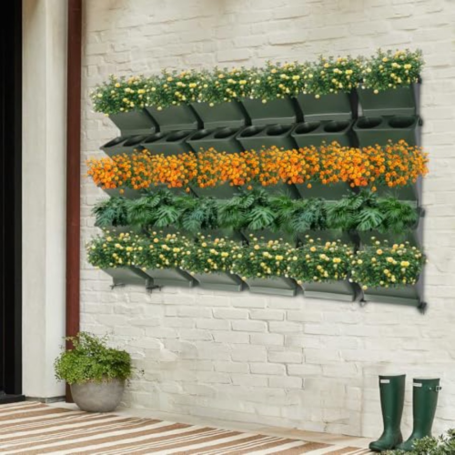バルコニーや庭用の垂直壁掛けプランター、耐久性のある生地製、 - Vertical Wall Planter のレビューと価格