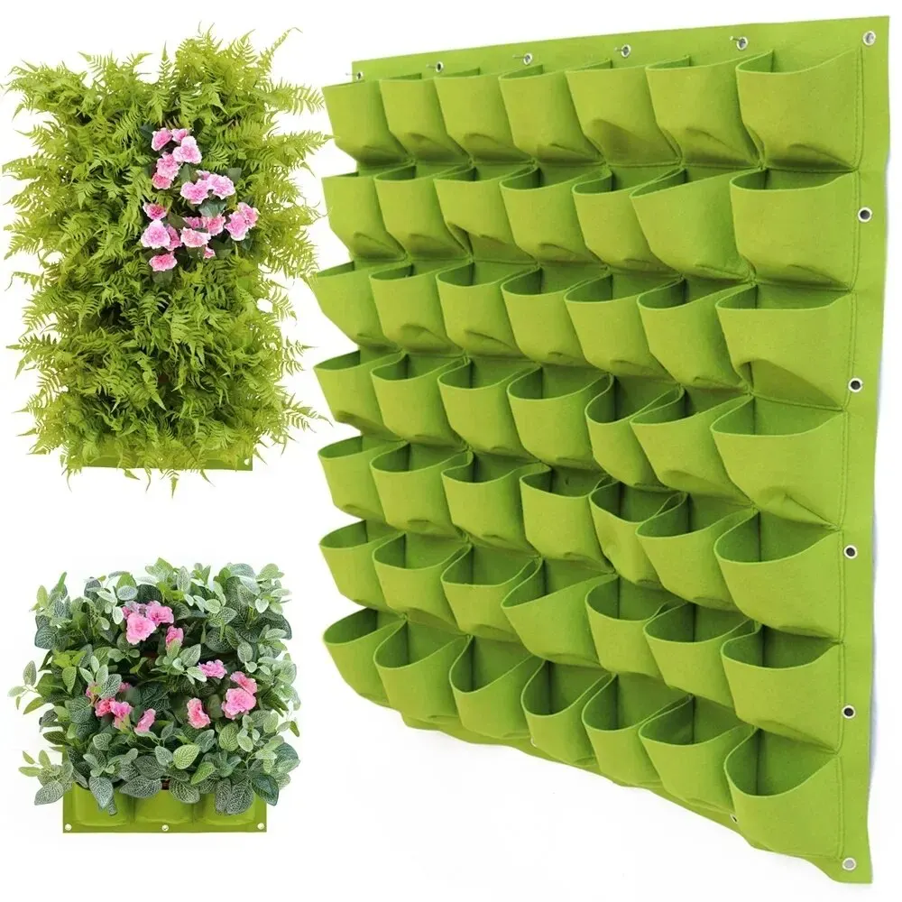 新しい壁掛けポケット植栽バッグ植木鉢家庭菜園成長バッグガーデ - Vertical Wall Planter のレビューと価格