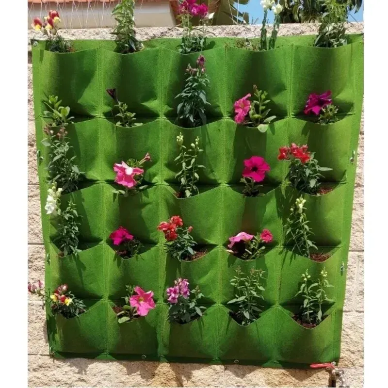 新しい壁掛けポケット植栽バッグ植木鉢家庭菜園成長バッグガーデ - Vertical Wall Planter のレビューと価格