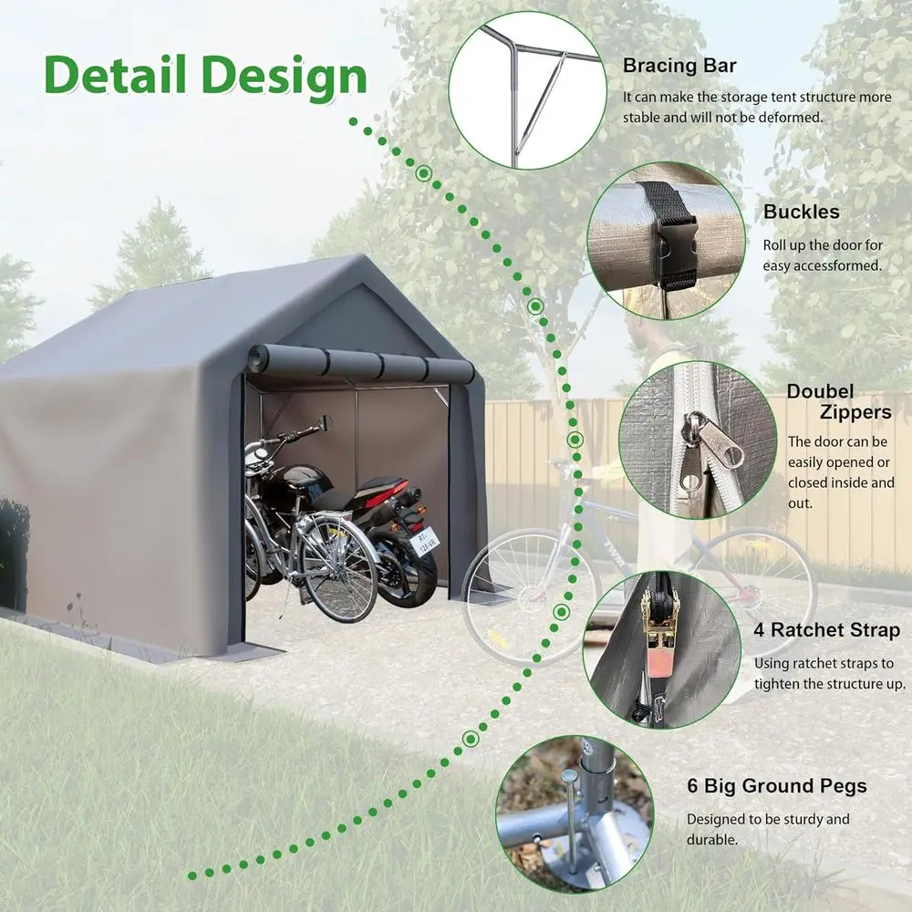 ポータブル屋外収納テント、庭用具、芝刈り機、バイク、自転車用 - Gardening Tools You Need のレビューと価格
