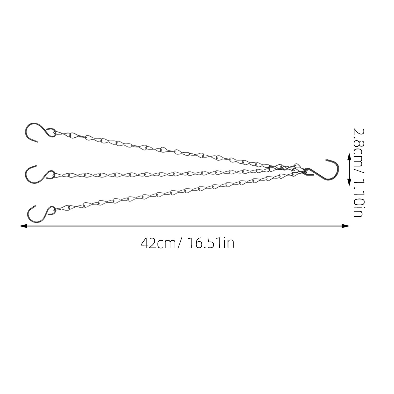 2個入り 鉄製フラワーバスケット用吊り下げチェーン 丈夫なフ - Hanging Planter Basket のレビューと価格